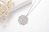 Flower Necklace Pendant 925 Silver High SONA Diamond Women Birthday Gift