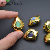 Amethyst Plated Irregular Stone Pendant Charms Jewelry Findings