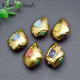 Amethyst Plated Irregular Stone Pendant Charms Jewelry Findings