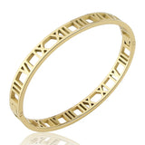 Stylish Roman Numeral Stainless Steel Bangle