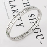 Stylish Roman Numeral Stainless Steel Bangle