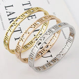 Stylish Roman Numeral Stainless Steel Bangle