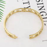 Stylish Roman Numeral Stainless Steel Bangle
