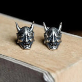 925 Sterling Silver Punk Skull Stud Earrings Vintage Skeleton Earrings