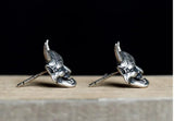 925 Sterling Silver Punk Skull Stud Earrings Vintage Skeleton Earrings