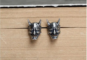925 Sterling Silver Punk Skull Stud Earrings Vintage Skeleton Earrings