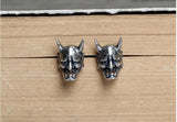 925 Sterling Silver Punk Skull Stud Earrings Vintage Skeleton Earrings