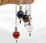 Natural Stone Quartz Crystal Divination Pendulum for Dowsing