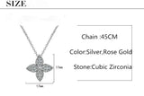 Lucky Flower Platinum Plated Pendant Necklace for Women