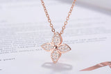 Lucky Flower Platinum Plated Pendant Necklace for Women