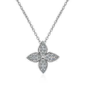 Lucky Flower Platinum Plated Pendant Necklace for Women