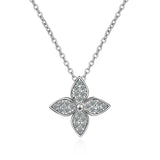 Lucky Flower Platinum Plated Pendant Necklace for Women