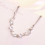 925 Silver Dolphin Zirconia Bracelet - Crystal Fine Jewelry for Women