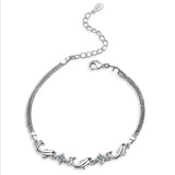 925 Silver Dolphin Zirconia Charm Bracelet Women's Jewelry