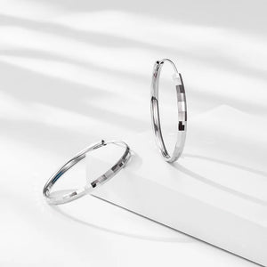 Classic Circle 925 Silver Needle Hoop Earrings Jewelry