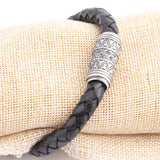 Men's Leather Bracelet Bangle Magnetic Clasp