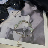 Smile Face Retro 925 Silver Charm Bracelet For Women Christmas