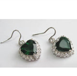 Round Crystal With Heart Earring 10mm