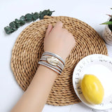 Boho Style Crystal Bead Leather Bracelet for Women