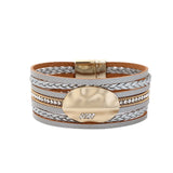 Boho Style Crystal Bead Leather Bracelet for Women