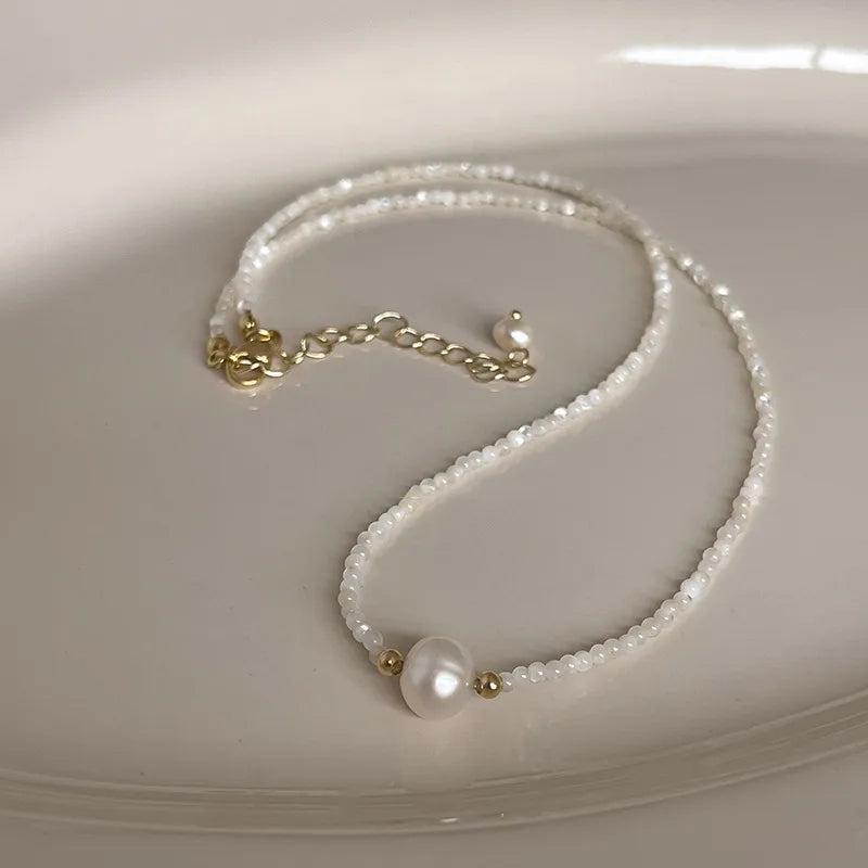 14K Filled Freshwater Pearl Beads Chains Necklace Jewelry