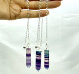 Fluorite 7 Chakra Reiki Healing Pendulum Hexagonal Charm Pendant