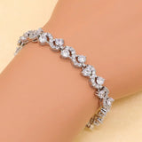 Green Cubic Zirconia CZ Silver 925 Charm Bracelet for Women