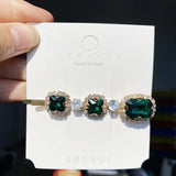 Vintage Green Crystal Pearl Hair Clips Women Hair Accessories