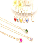 Peach Drift Bottle Crystal Necklace Beach Statement Jewelry