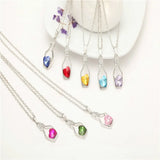 Peach Drift Bottle Crystal Necklace Beach Statement Jewelry