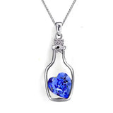 Peach Drift Bottle Crystal Necklace Beach Statement Jewelry