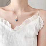 Peach Drift Bottle Crystal Necklace Beach Statement Jewelry