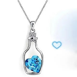 Peach Drift Bottle Crystal Necklace Beach Statement Jewelry