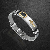 Personality Cross Strap Cuff Bracelet Stainless Steel Gothic Style Bangle