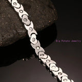 Romantic Heart Bracelet Stainless Steel Women Party Cuff Jewelry