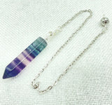Reiki Healing Pendulum Dowsing 7 Chakra Fluorite Crystal Charm Pendant