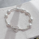 Baroque Freshwater Pearl Stainless Steel Charm Bracelet
