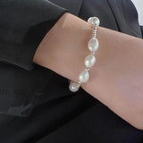 Baroque Freshwater Pearl Stainless Steel Charm Bracelet