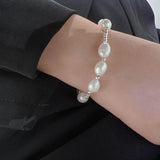 Baroque Freshwater Pearl Stainless Steel Charm Bracelet