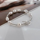 Baroque Freshwater Pearl Stainless Steel Charm Bracelet