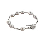 Baroque Freshwater Pearl Stainless Steel Charm Bracelet