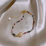 Tourmaline & Pearl 14K Filled Female Bracelet