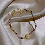 Tourmaline & Pearl 14K Filled Female Bracelet
