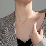 Top Necklace Silver 925 Smile Shape Chain Pendant Necklace