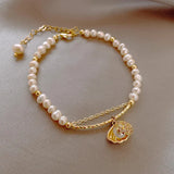 Baroque Pearl Shell 14K Filled Bracelet
