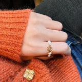 Flower Freshwater Pearl 14K Filled Engagement Ring Jewelry For Women