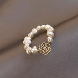 Flower Freshwater Pearl 14K Filled Engagement Ring Jewelry For Women