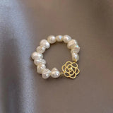 Flower Freshwater Pearl 14K Filled Engagement Ring Jewelry For Women