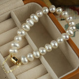 14K Filled Natural Pearl Female Charm Bracelet
