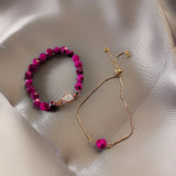 Opal Female Charm Bracelet Set - Christmas Jewelry